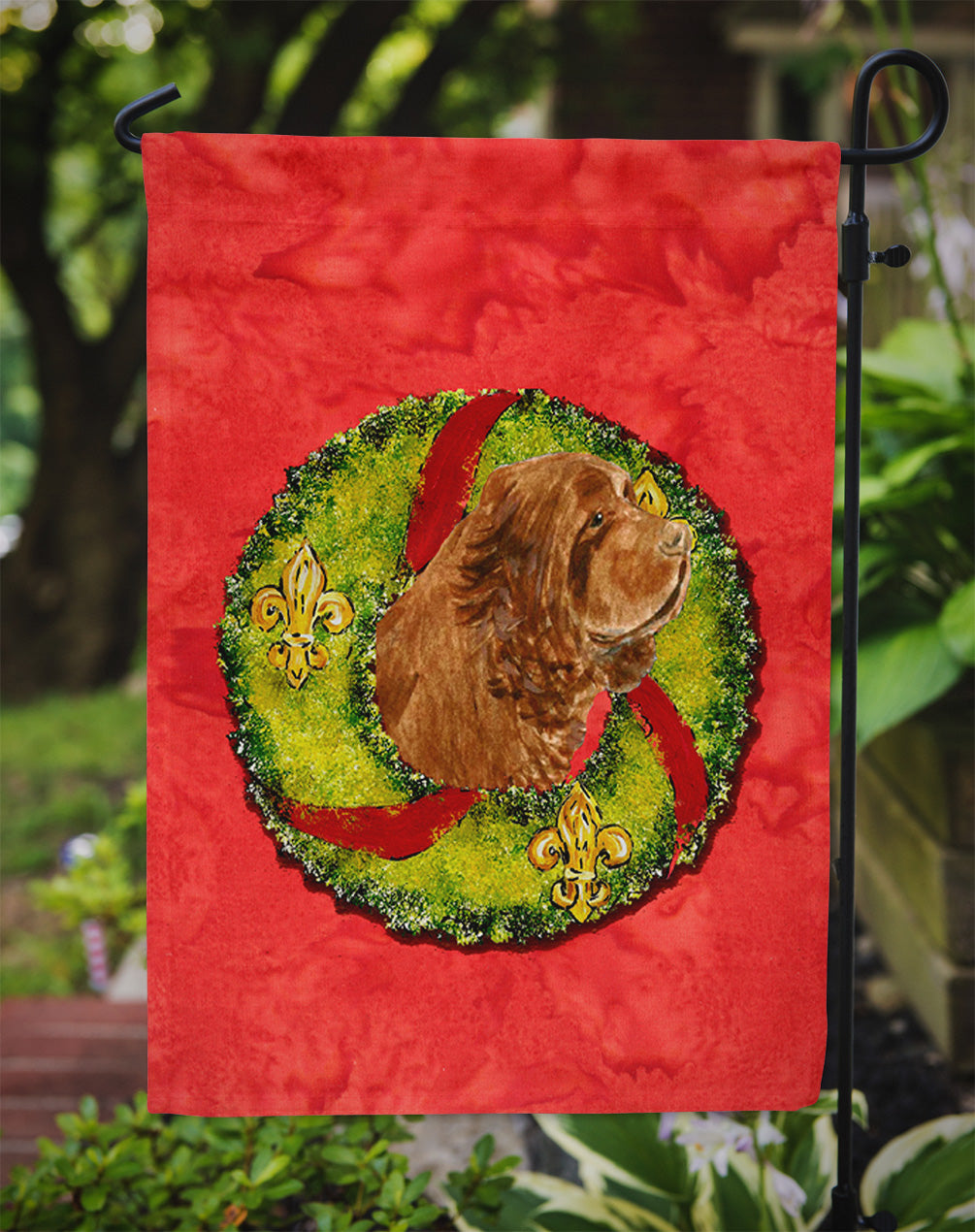 Sussex Spaniel Flag Garden Size.