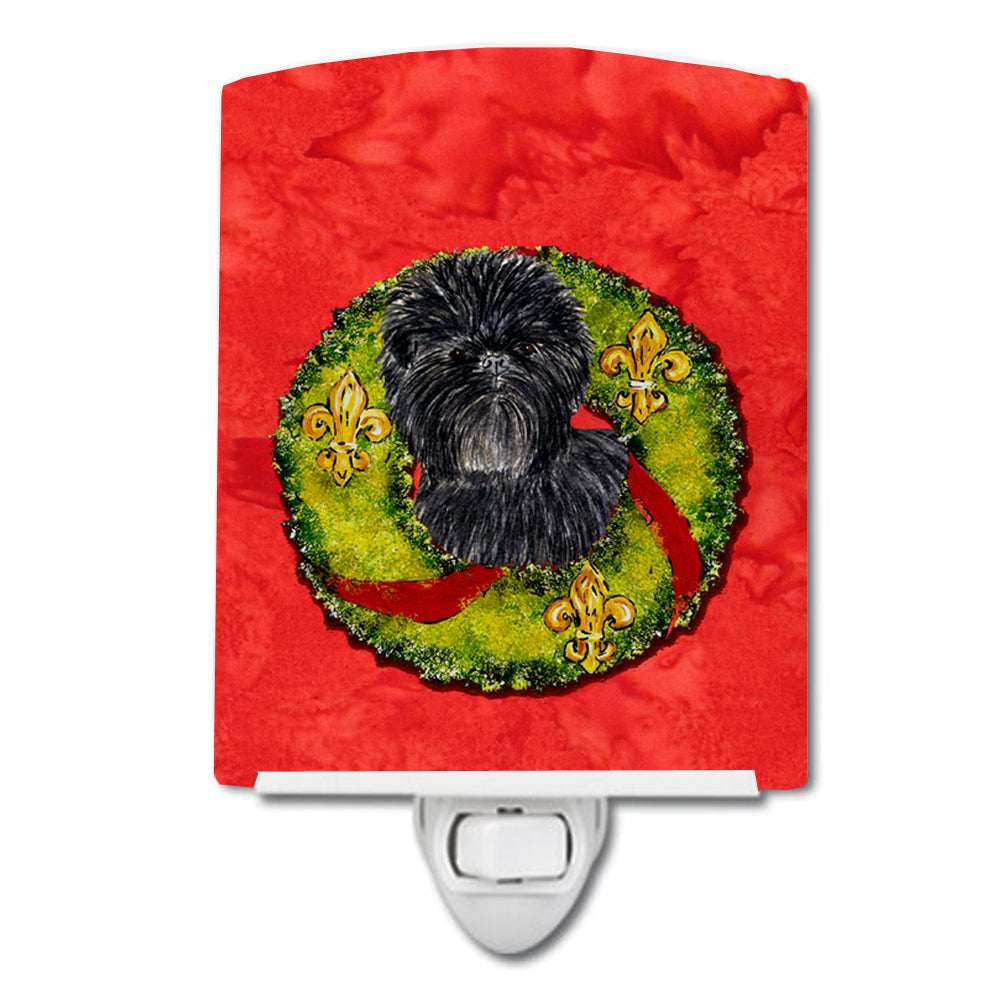 Affenpinscher Cristmas Wreath Ceramic Night Light SS4198CNL - the-store.com