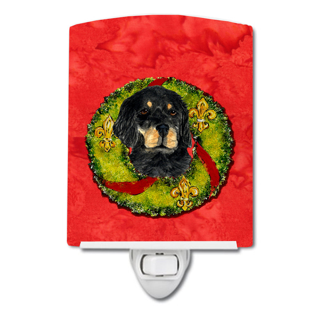 Gordon Setter Cristmas Wreath Ceramic Night Light SS4202CNL - the-store.com