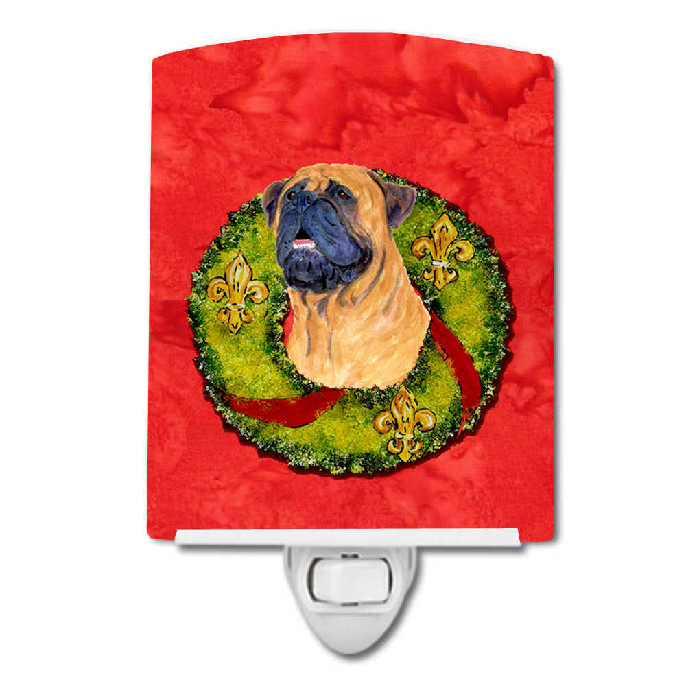 Bullmastiff Cristmas Wreath Ceramic Night Light SS4207CNL - the-store.com