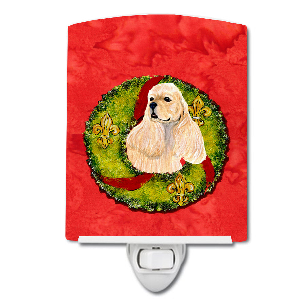 Cocker Spaniel Cristmas Wreath Ceramic Night Light SS4209CNL - the-store.com