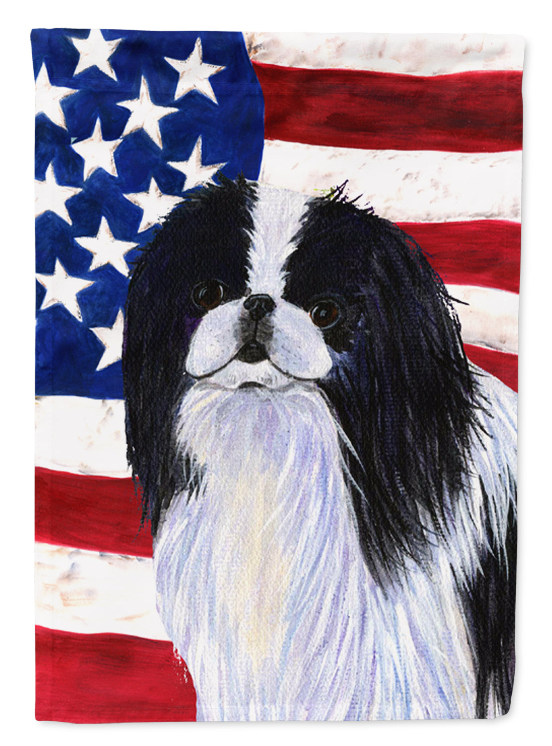 USA American Flag with Japanese Chin Flag Garden Size.