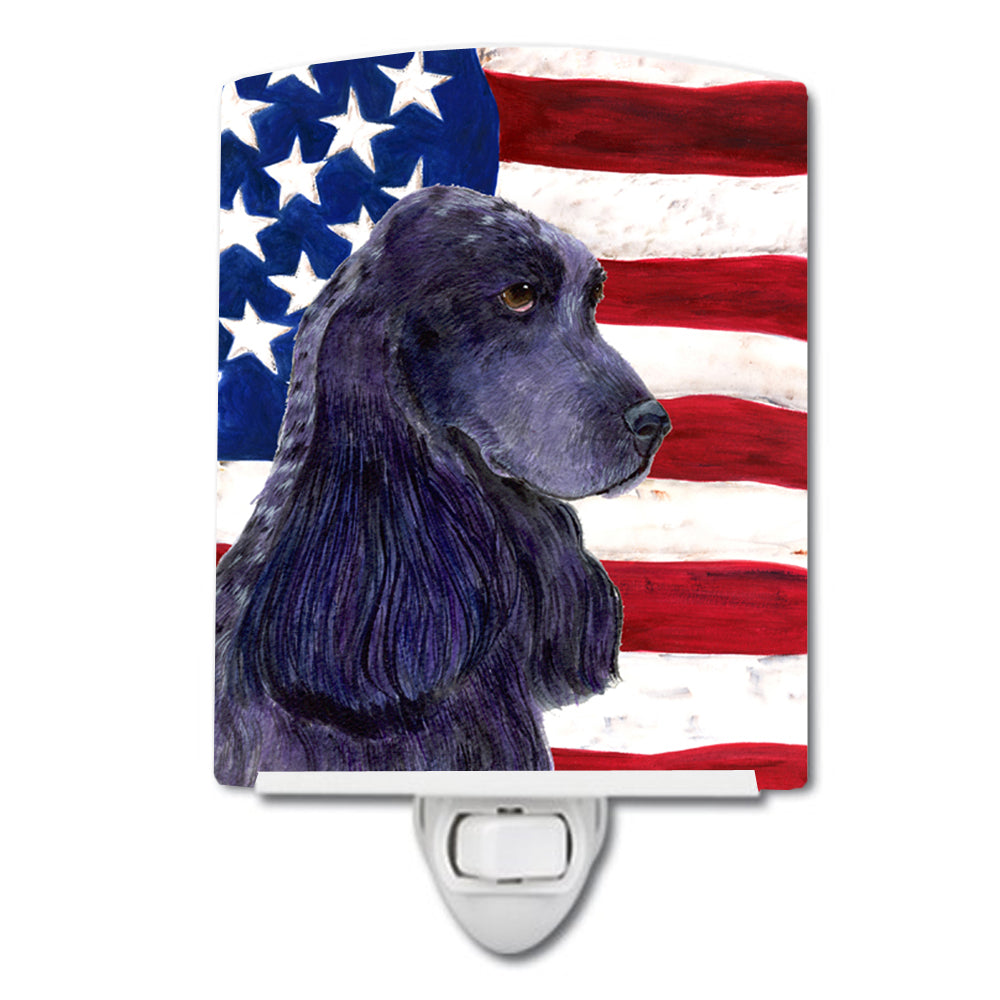 USA American Flag with Cocker Spaniel Ceramic Night Light SS4227CNL - the-store.com