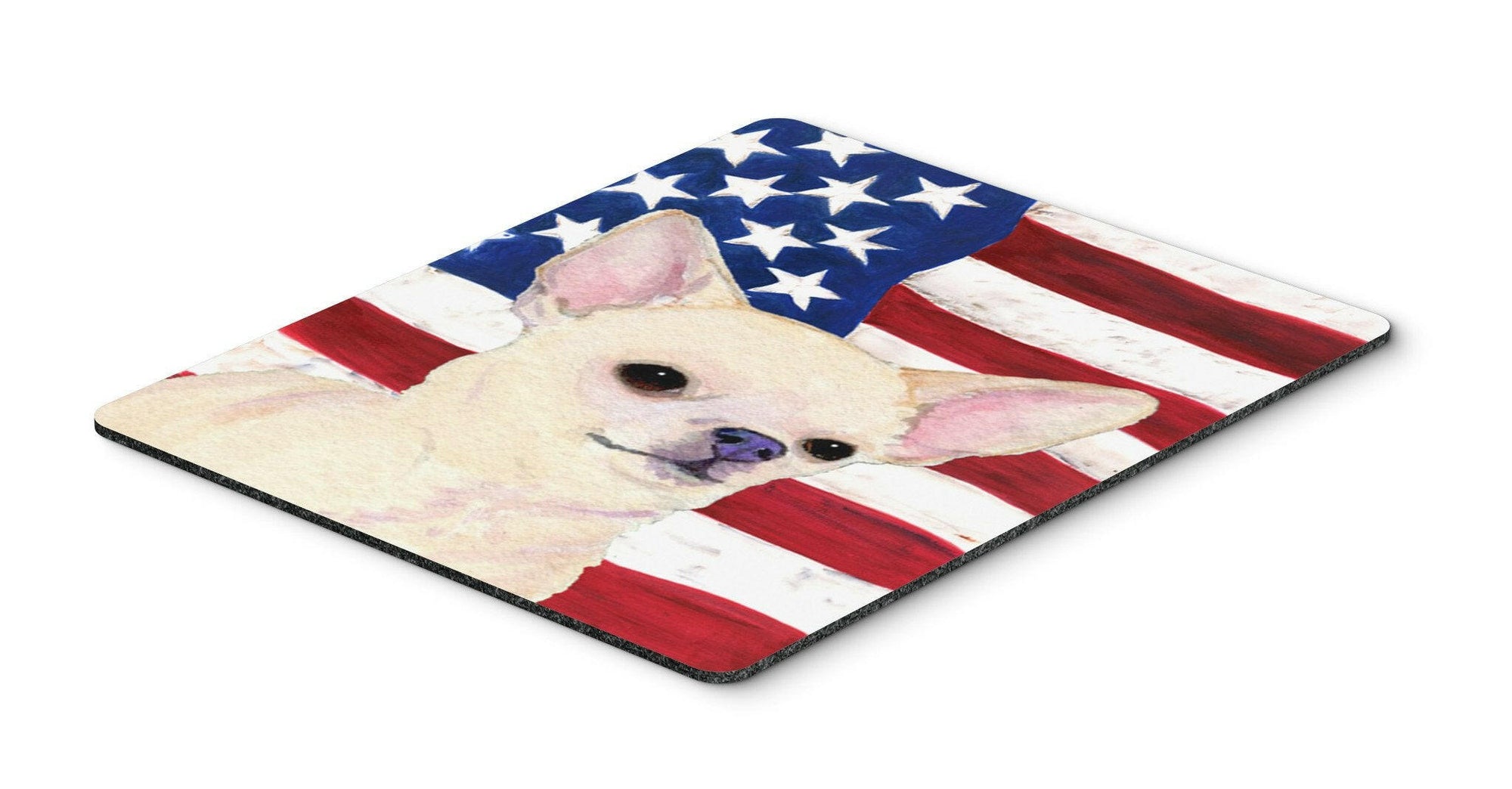 USA American Flag with Chihuahua Mouse Pad, Hot Pad or Trivet by Caroline's Treasures