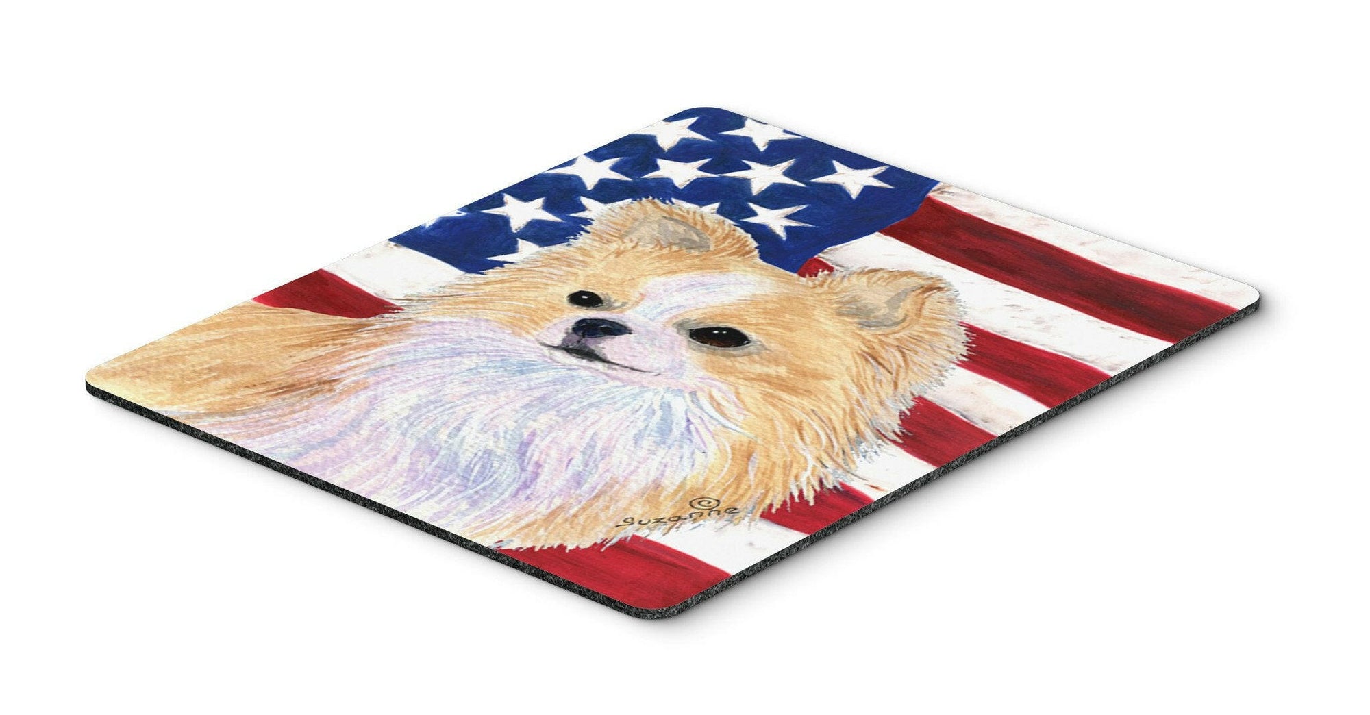 USA American Flag with Chihuahua Mouse Pad, Hot Pad or Trivet by Caroline's Treasures