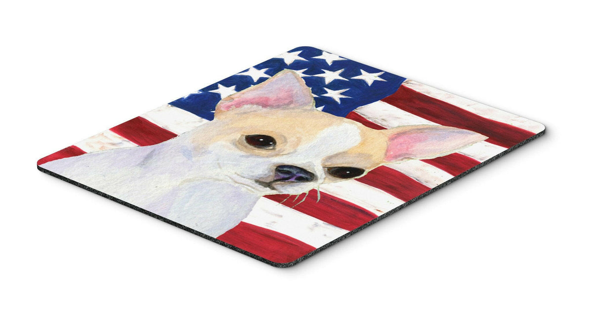 USA American Flag with Chihuahua Mouse Pad, Hot Pad or Trivet by Caroline&#39;s Treasures