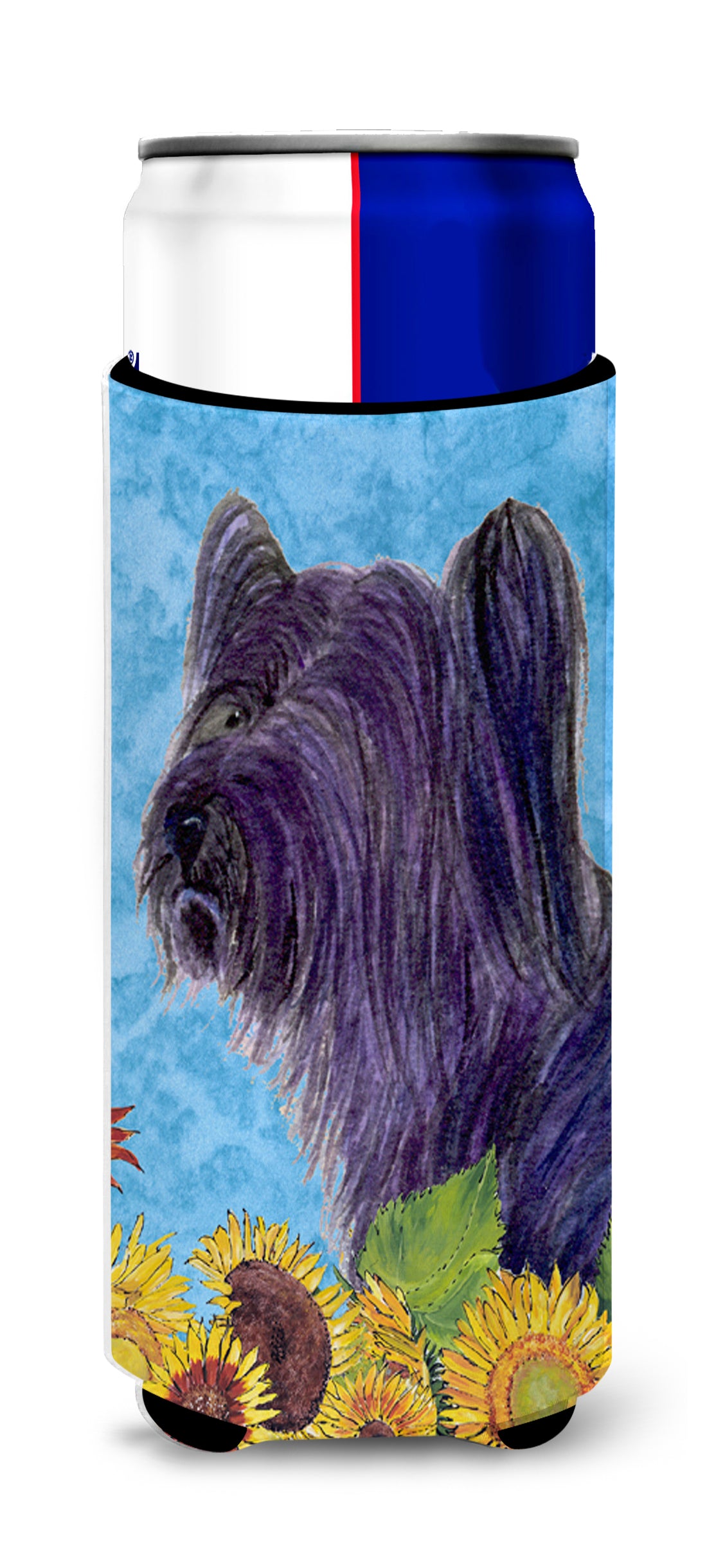 Skye Terrier in Summer Flowers Ultra Beverage Insulators for slim cans SS4232MUK.