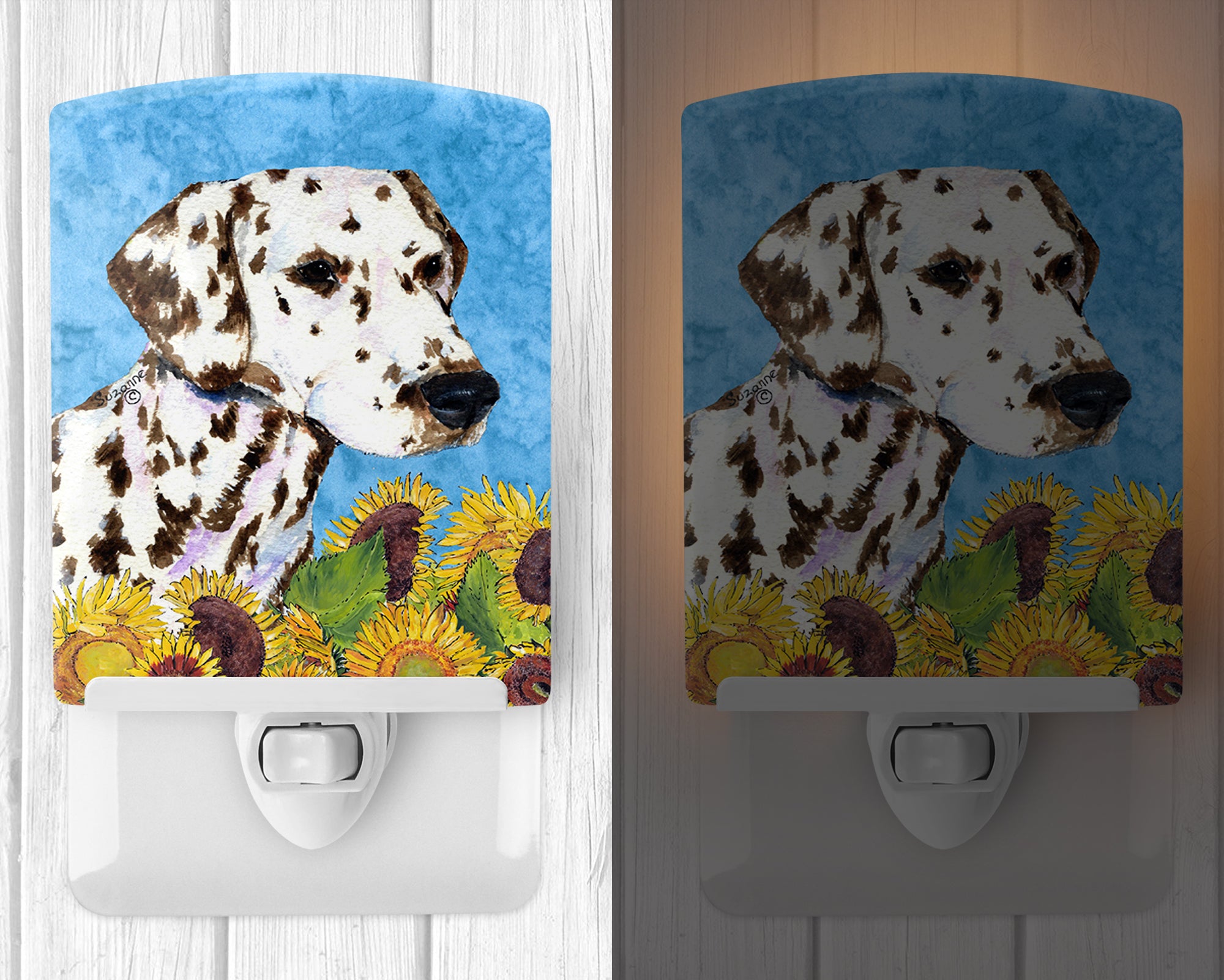 Dalmatian in Summer Flowers Ceramic Night Light SS4238CNL - the-store.com