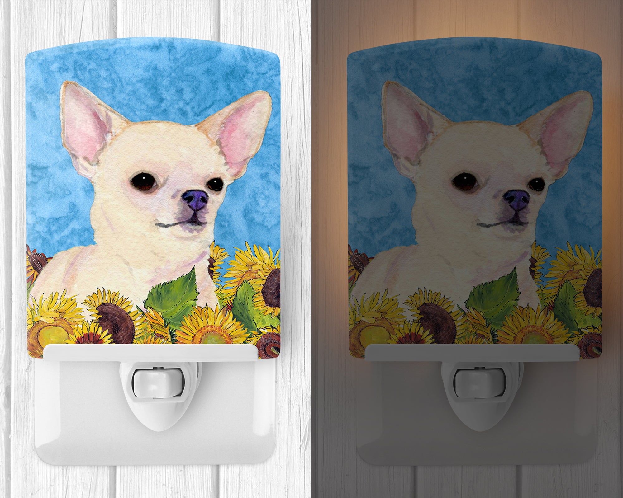 Chihuahua in Summer Flowers Ceramic Night Light SS4241CNL - the-store.com