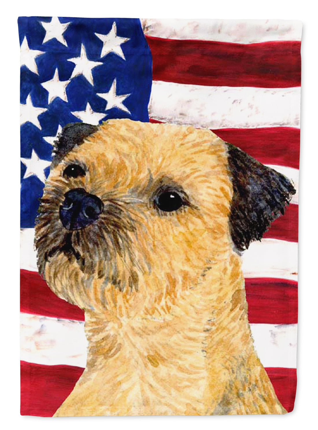 USA American Flag with Border Terrier Flag Garden Size.