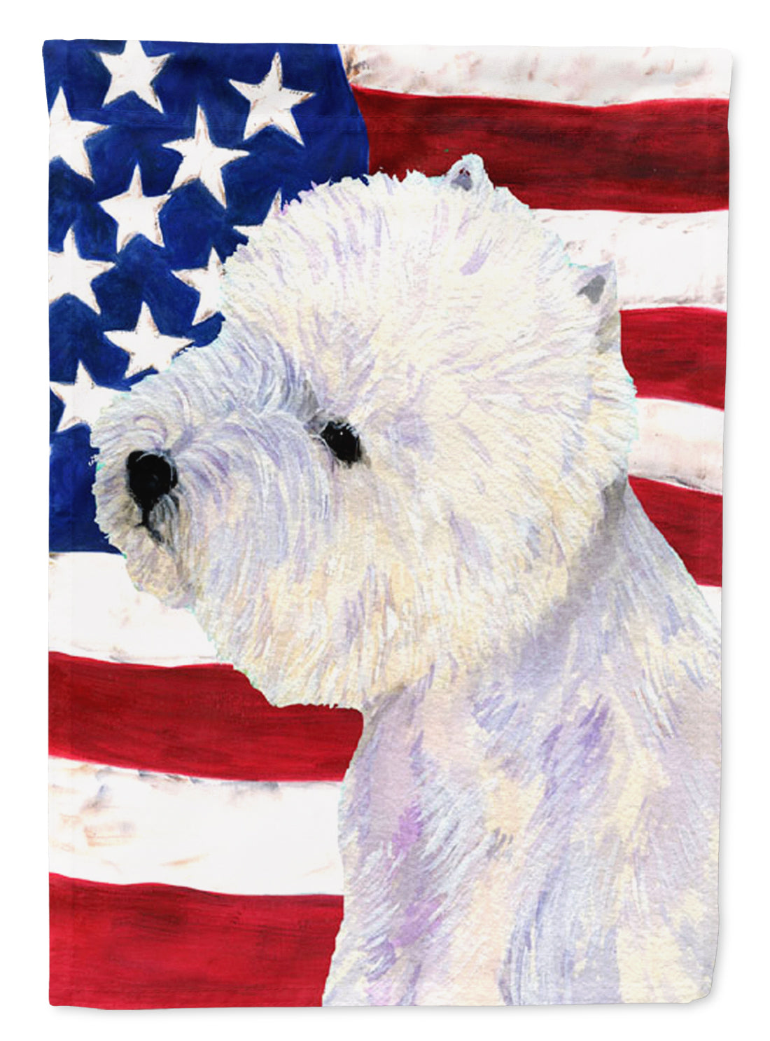 USA American Flag with Westie Flag Garden Size.