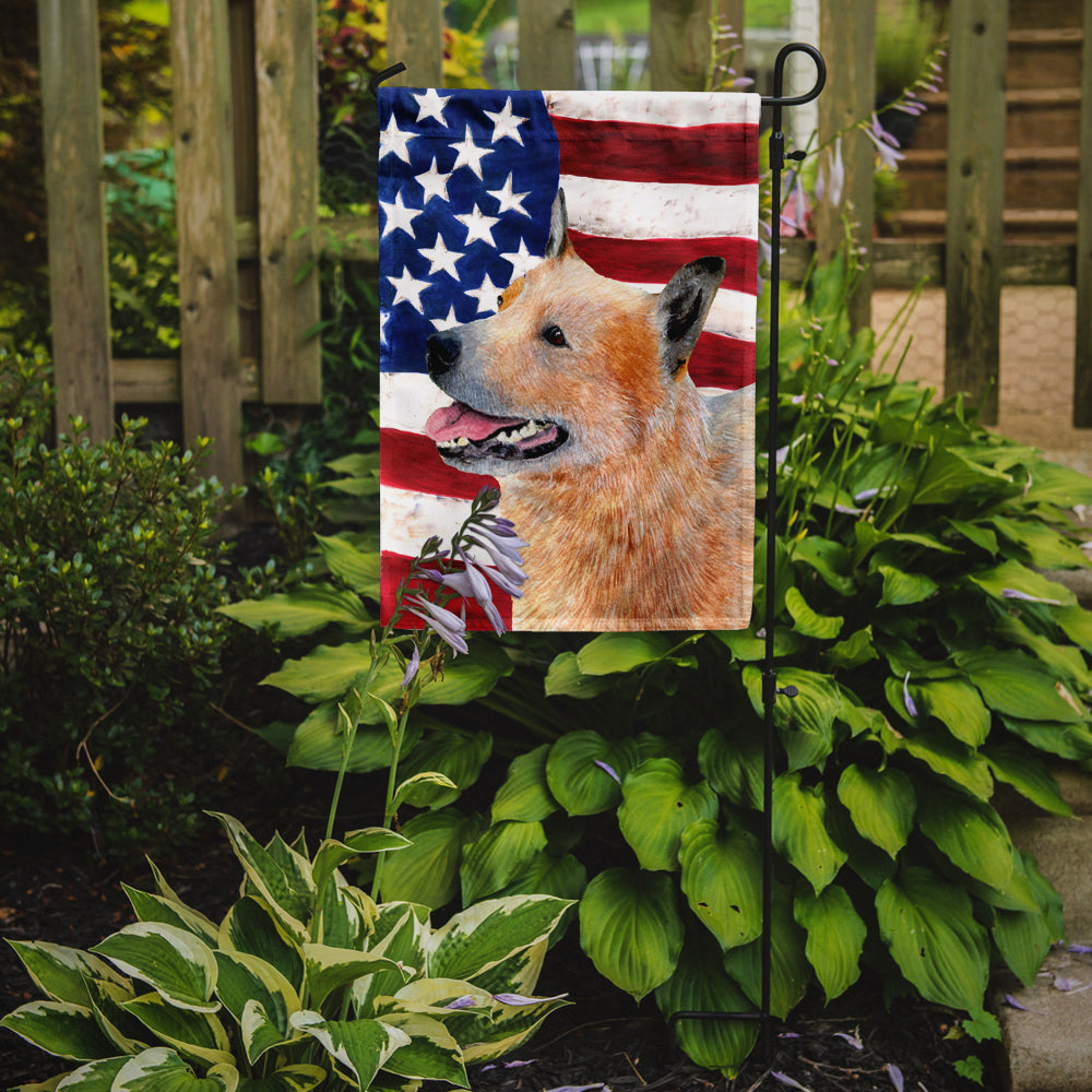 USA American Flag with Australian Cattle Dog Flag Garden Size.