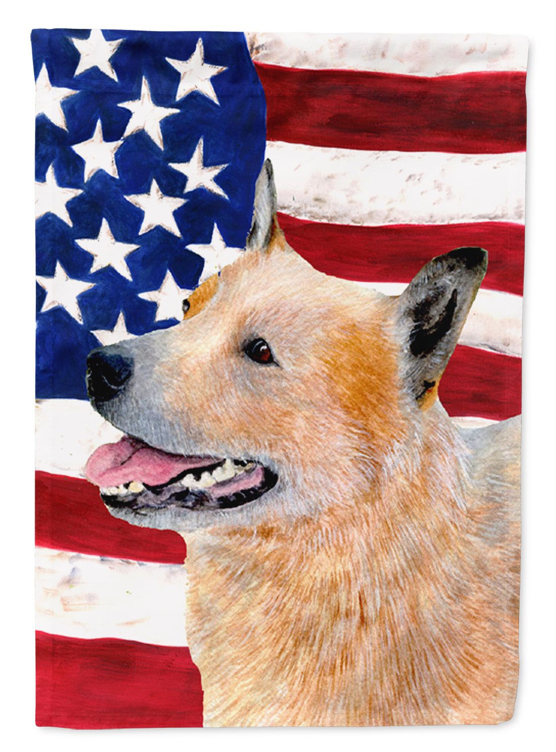 USA American Flag with Australian Cattle Dog Flag Garden Size.