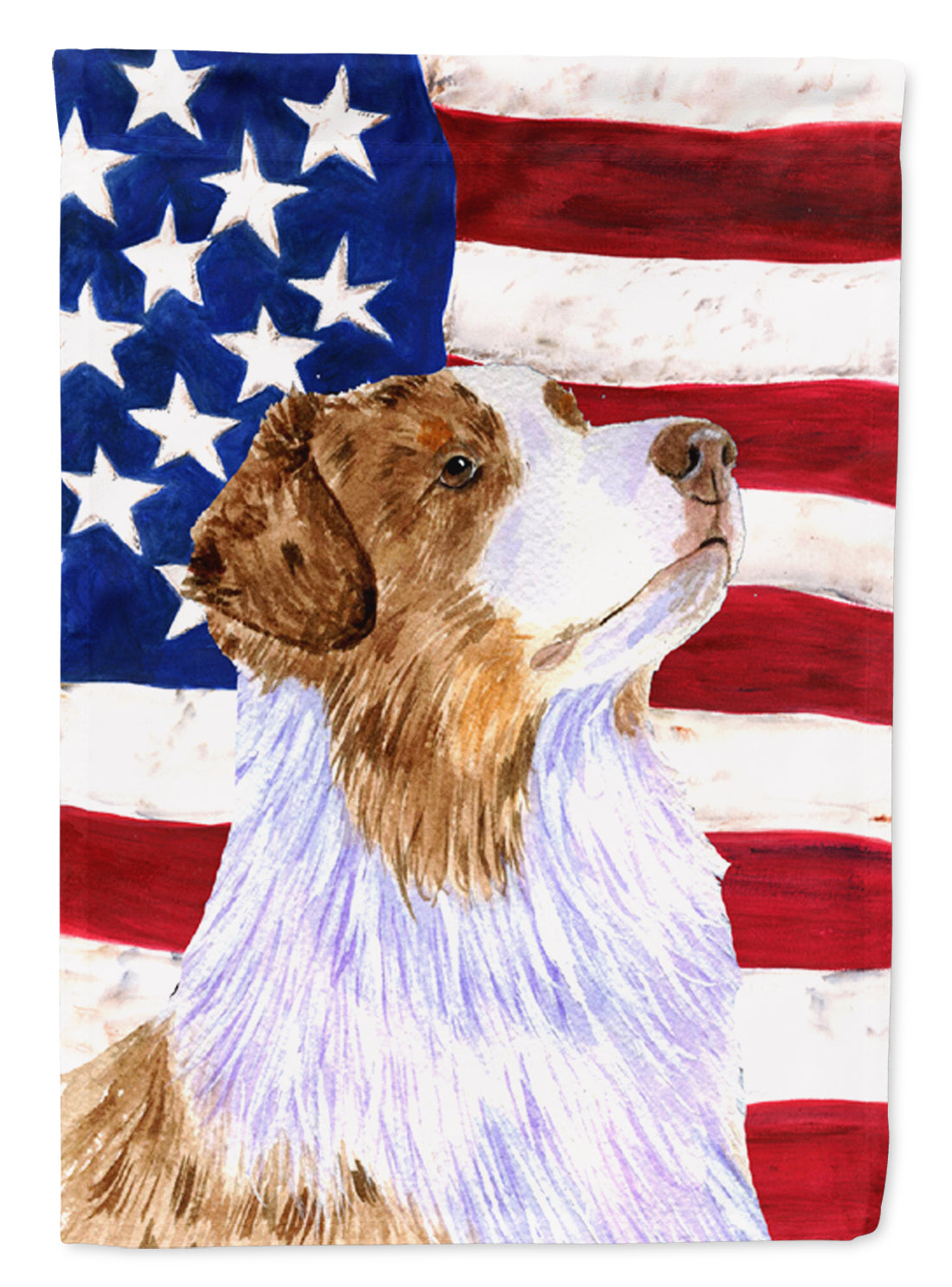 USA American Flag with Australian Shepherd Flag Garden Size.