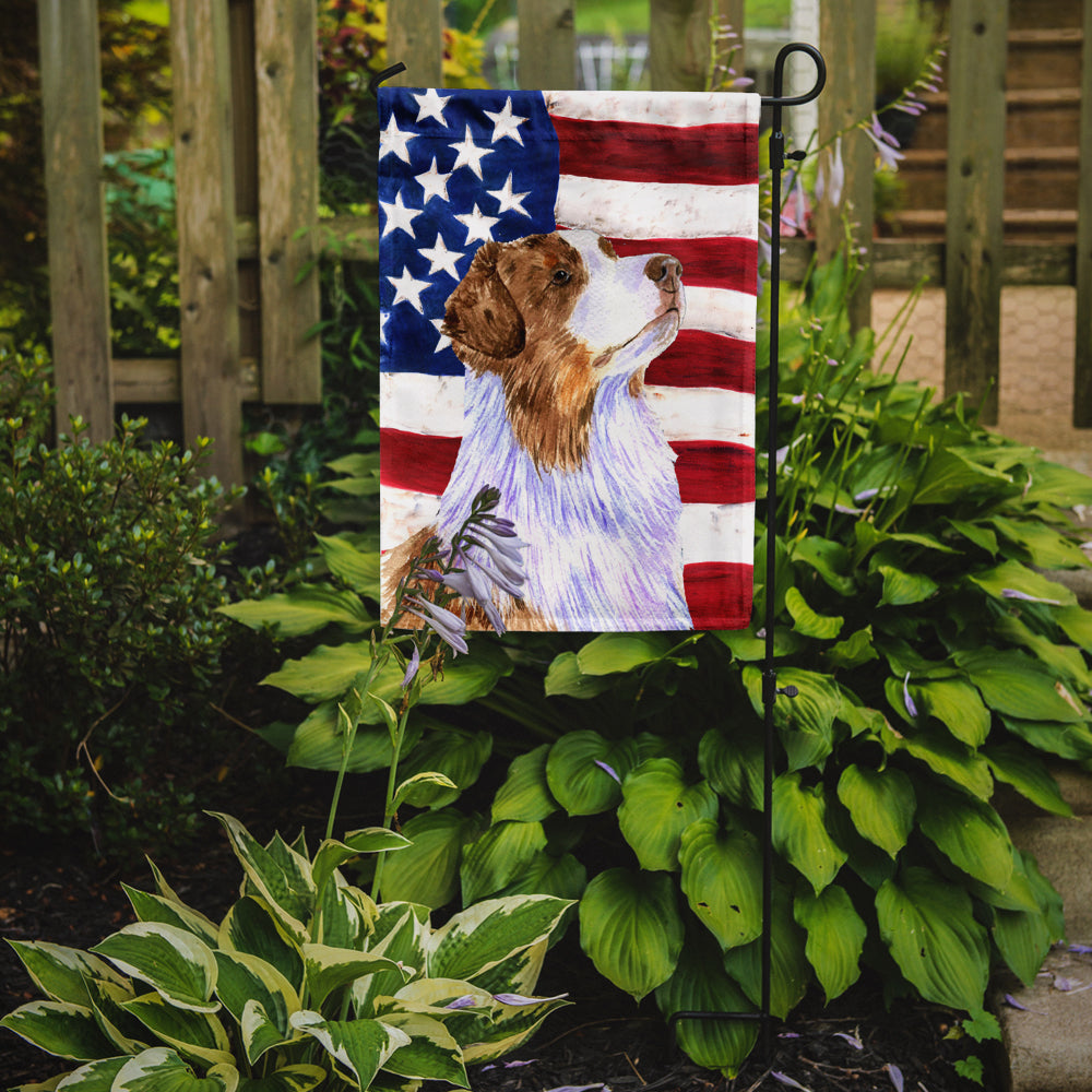 USA American Flag with Australian Shepherd Flag Garden Size.