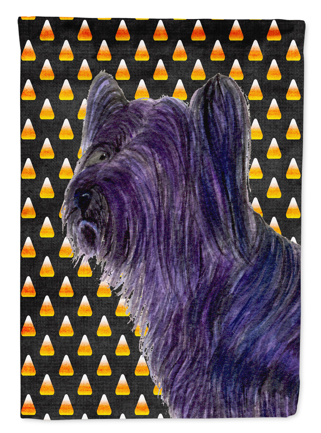 Skye Terrier Candy Corn Halloween Portrait Flag Canvas House Size  the-store.com.