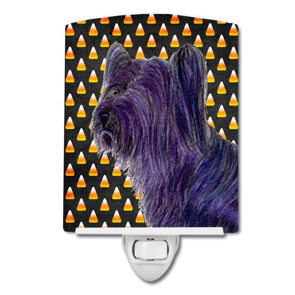 Skye Terrier Candy Corn Halloween Portrait Ceramic Night Light SS4256CNL - the-store.com