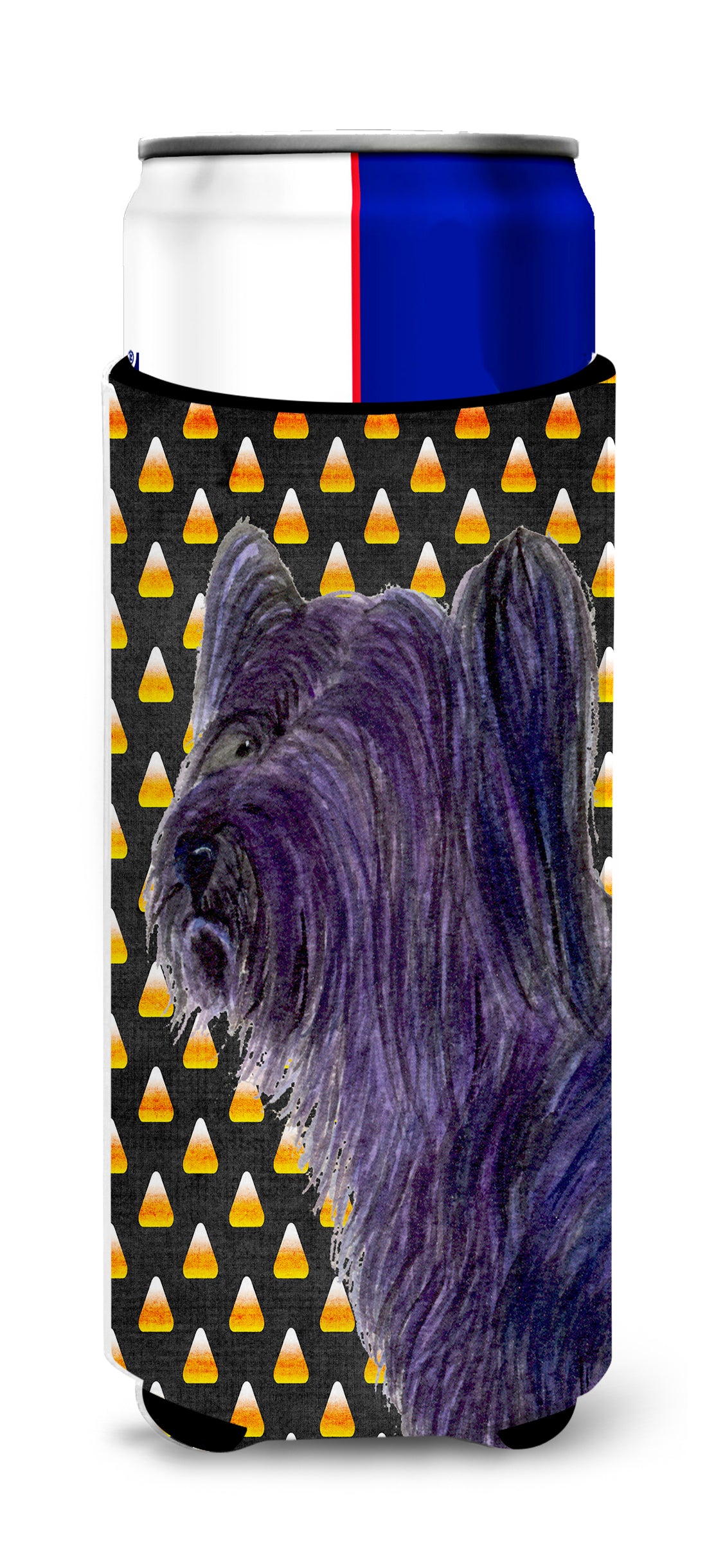 Skye Terrier Candy Corn Halloween Portrait Ultra Beverage Insulators for slim cans SS4256MUK.