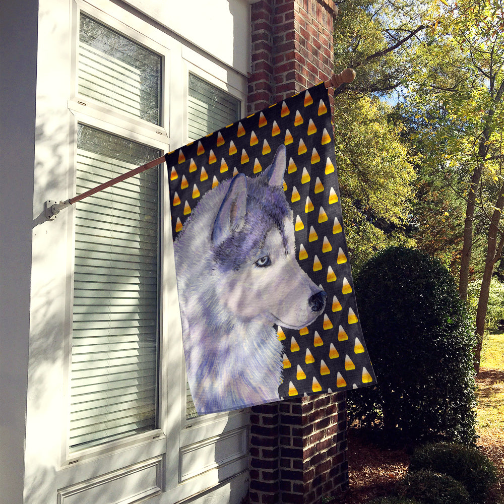 Siberian Husky Candy Corn Halloween Portrait Flag Canvas House Size  the-store.com.