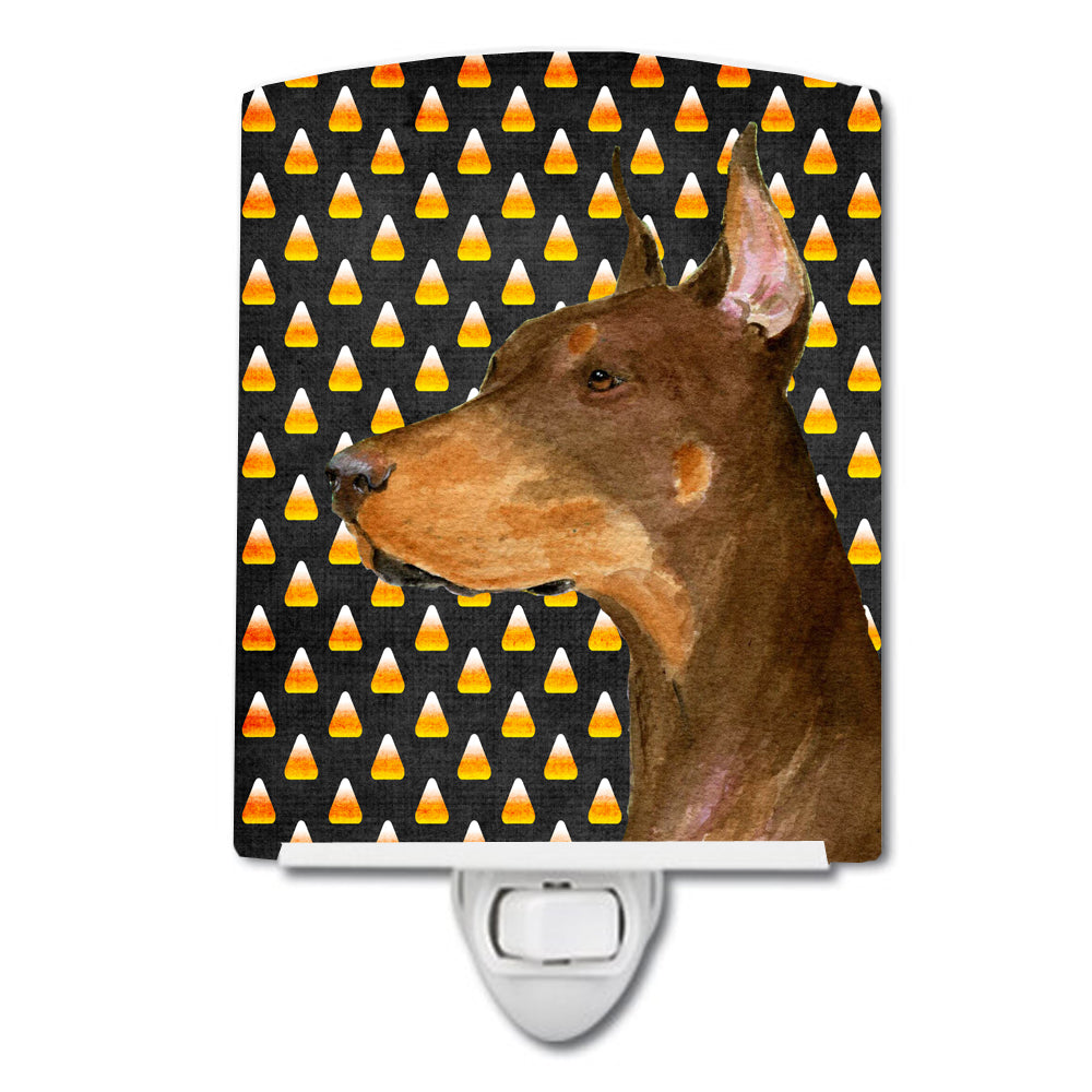 Doberman Candy Corn Halloween Portrait Ceramic Night Light SS4261CNL - the-store.com