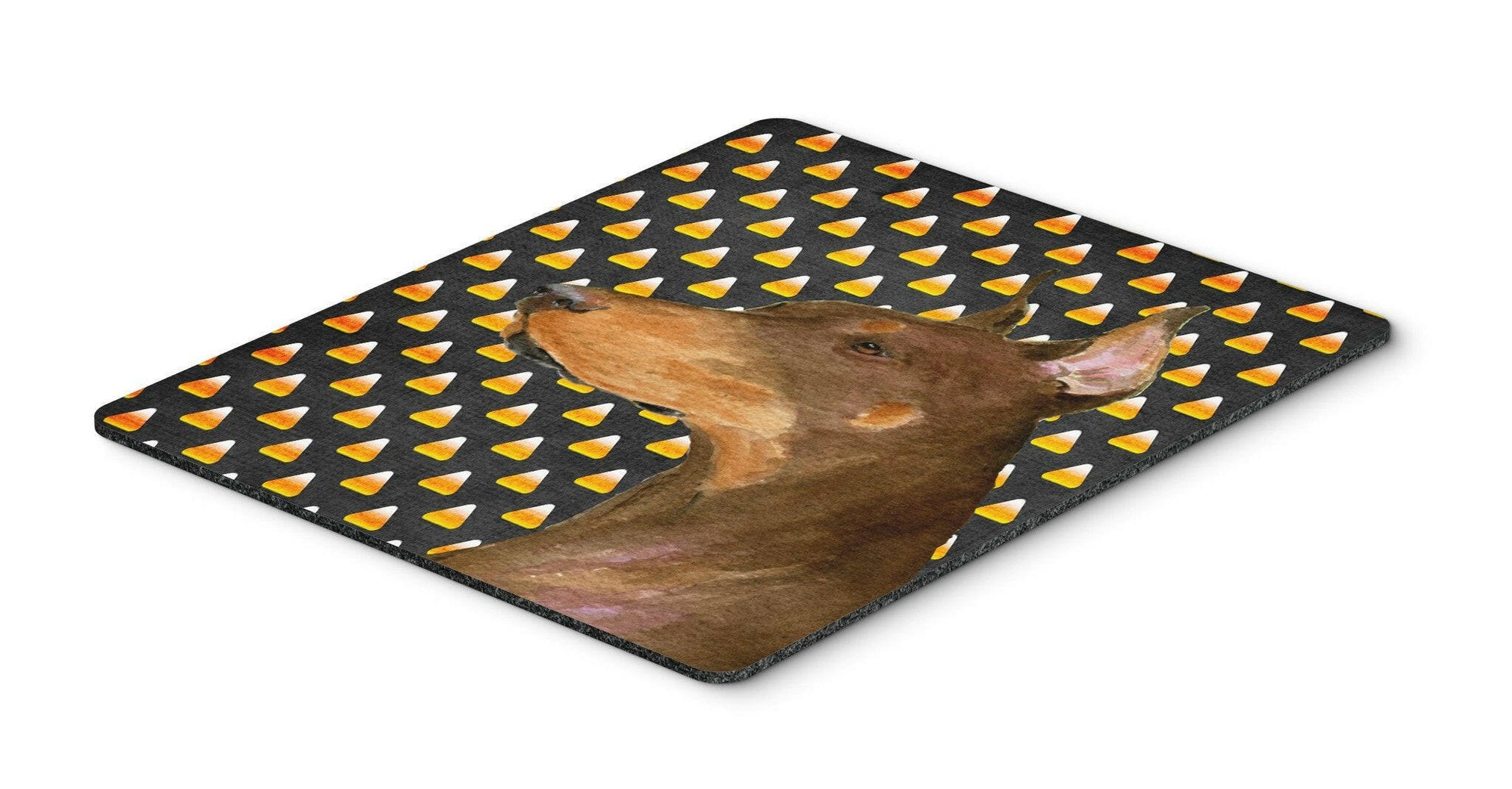 Doberman Candy Corn Halloween Portrait Mouse Pad, Hot Pad or Trivet by Caroline's Treasures