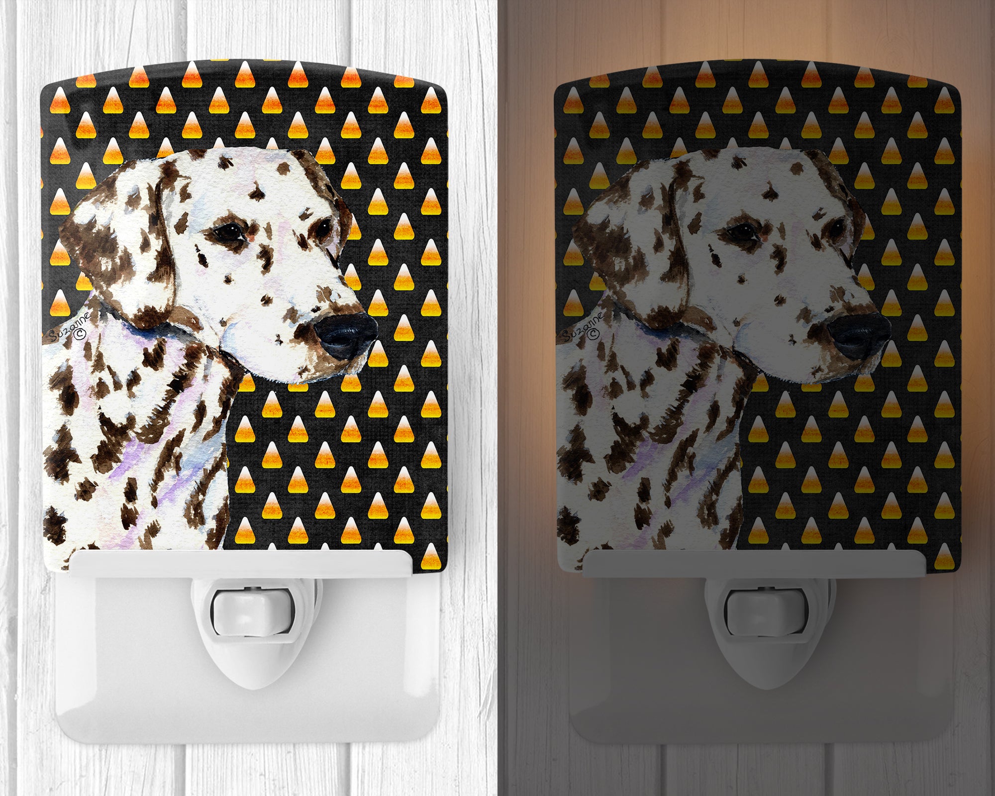 Dalmatian Candy Corn Halloween Portrait Ceramic Night Light SS4262CNL - the-store.com