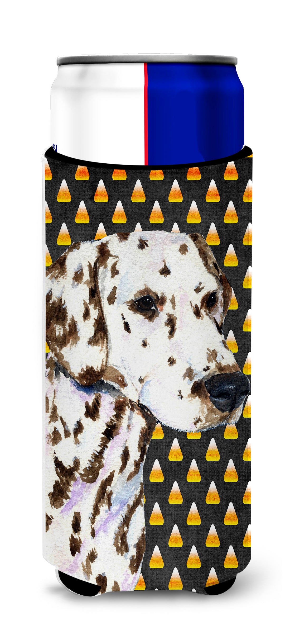 Dalmatian Candy Corn Halloween Portrait Ultra Beverage Insulators for slim cans SS4262MUK.