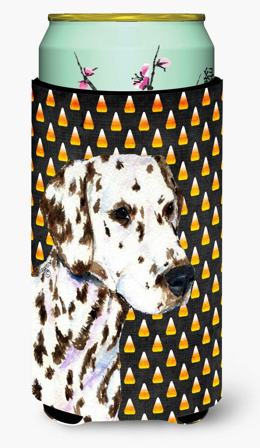 Dalmatian Candy Corn Halloween Portrait  Tall Boy Beverage Insulator Beverage Insulator Hugger by Caroline's Treasures