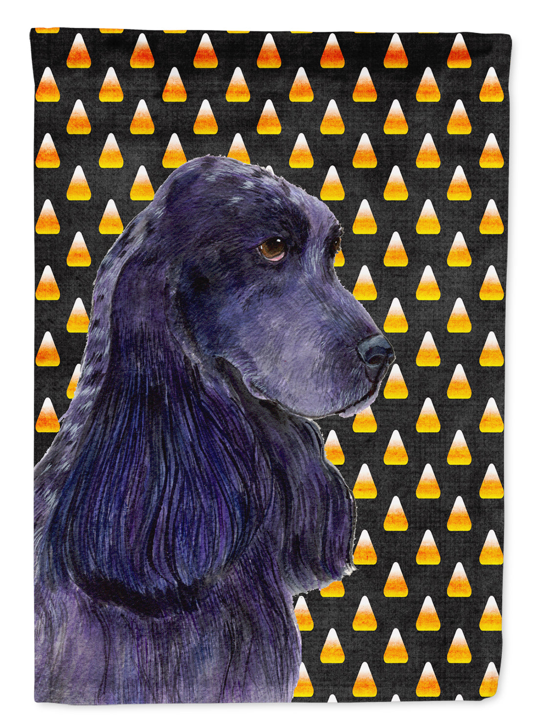 Cocker Spaniel Candy Corn Halloween Portrait Flag Canvas House Size  the-store.com.