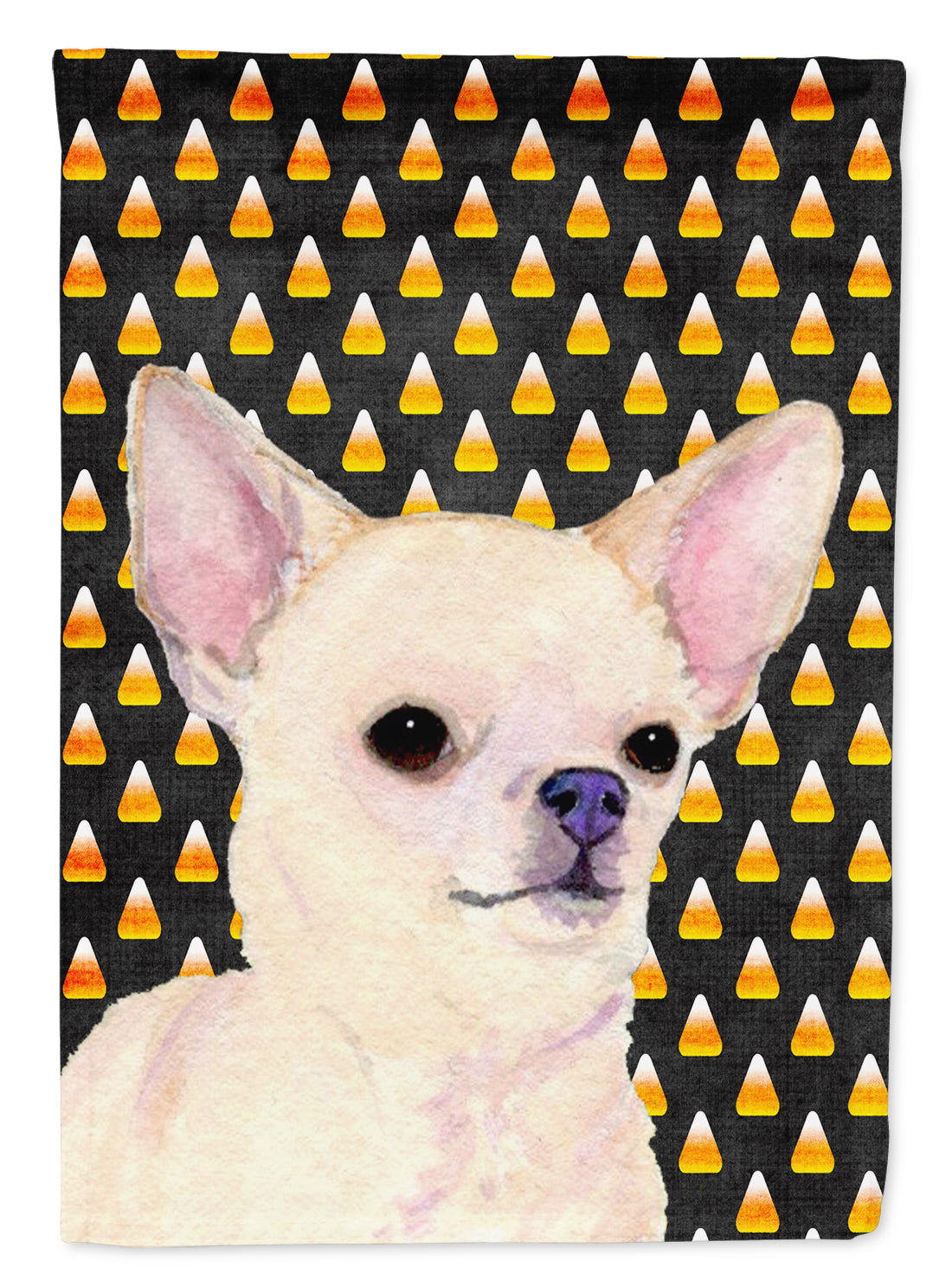 Chihuahua Candy Corn Halloween Portrait Flag Canvas House Size  the-store.com.