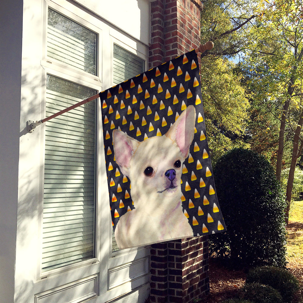 Chihuahua Candy Corn Halloween Portrait Flag Canvas House Size  the-store.com.