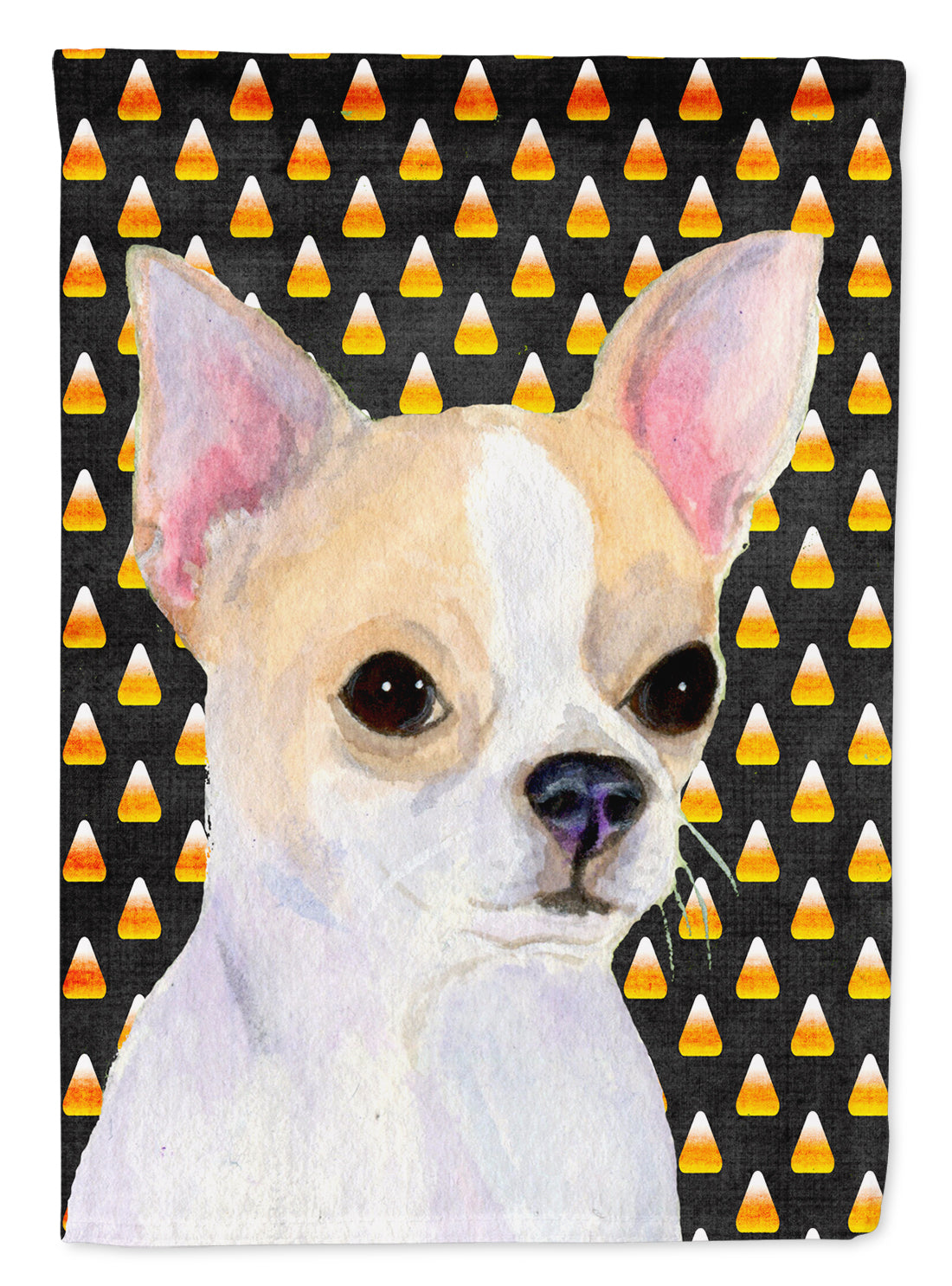 Chihuahua Candy Corn Halloween Portrait Flag Canvas House Size  the-store.com.