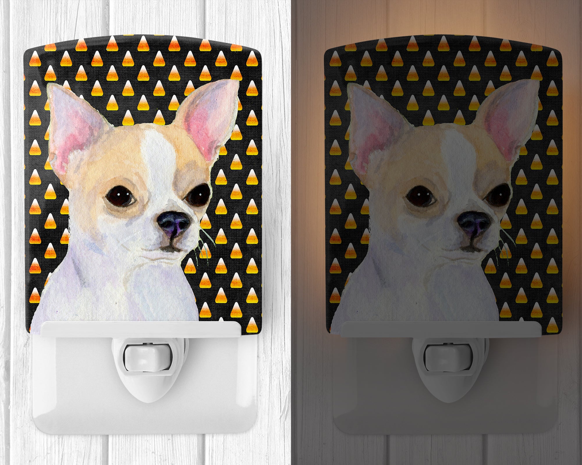 Chihuahua Candy Corn Halloween Portrait Ceramic Night Light SS4267CNL - the-store.com