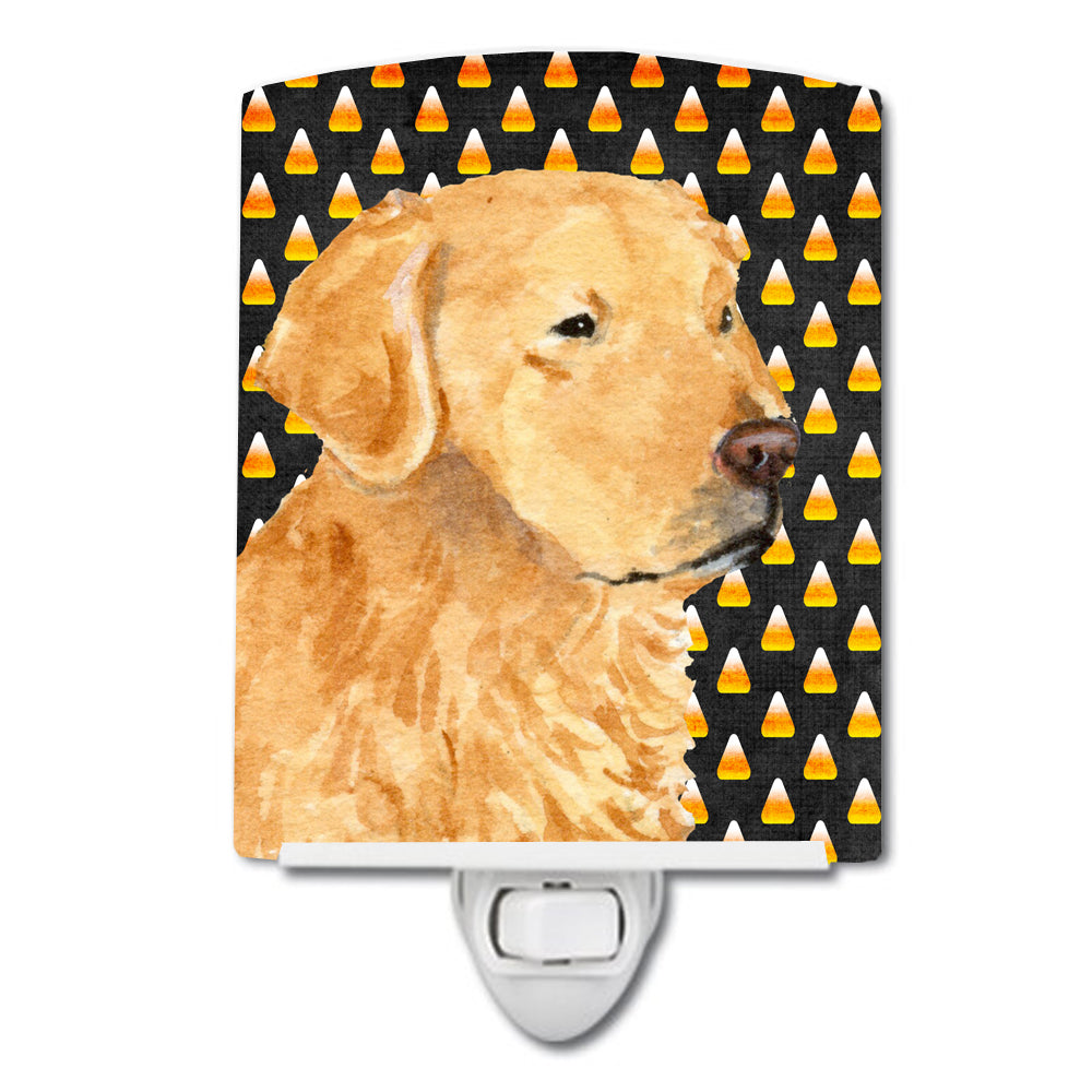 Golden Retriever Candy Corn Halloween Portrait Ceramic Night Light SS4269CNL - the-store.com