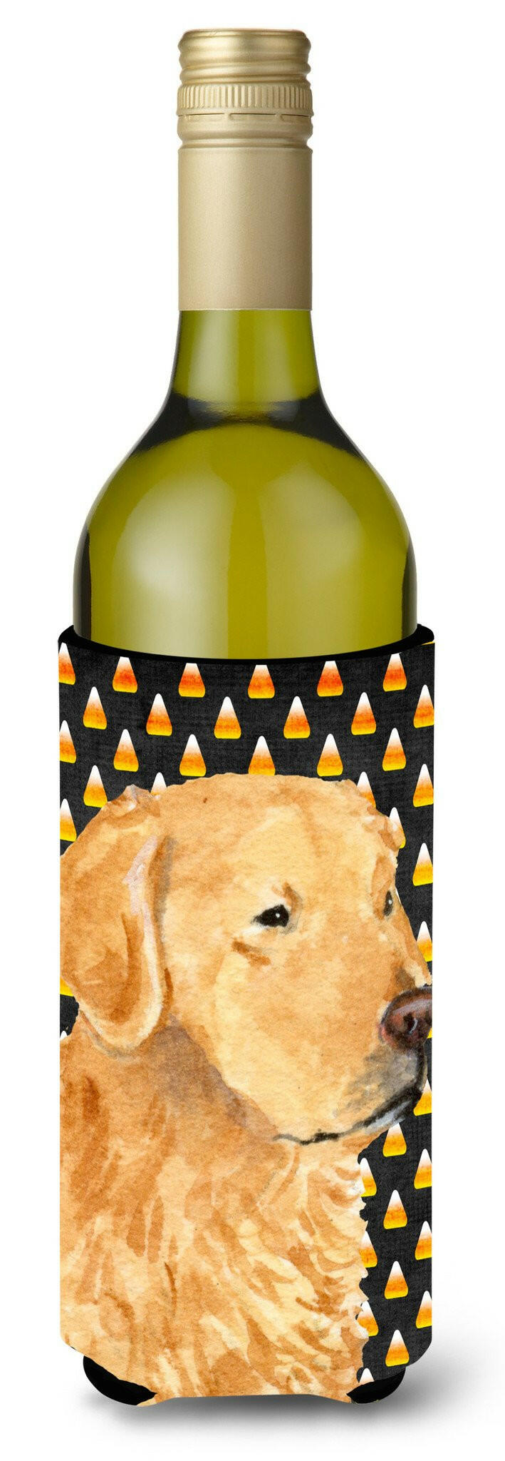 Golden Retriever Candy Corn Halloween Portrait Wine Bottle Beverage Insulator Beverage Insulator Hugger by Caroline's Treasures