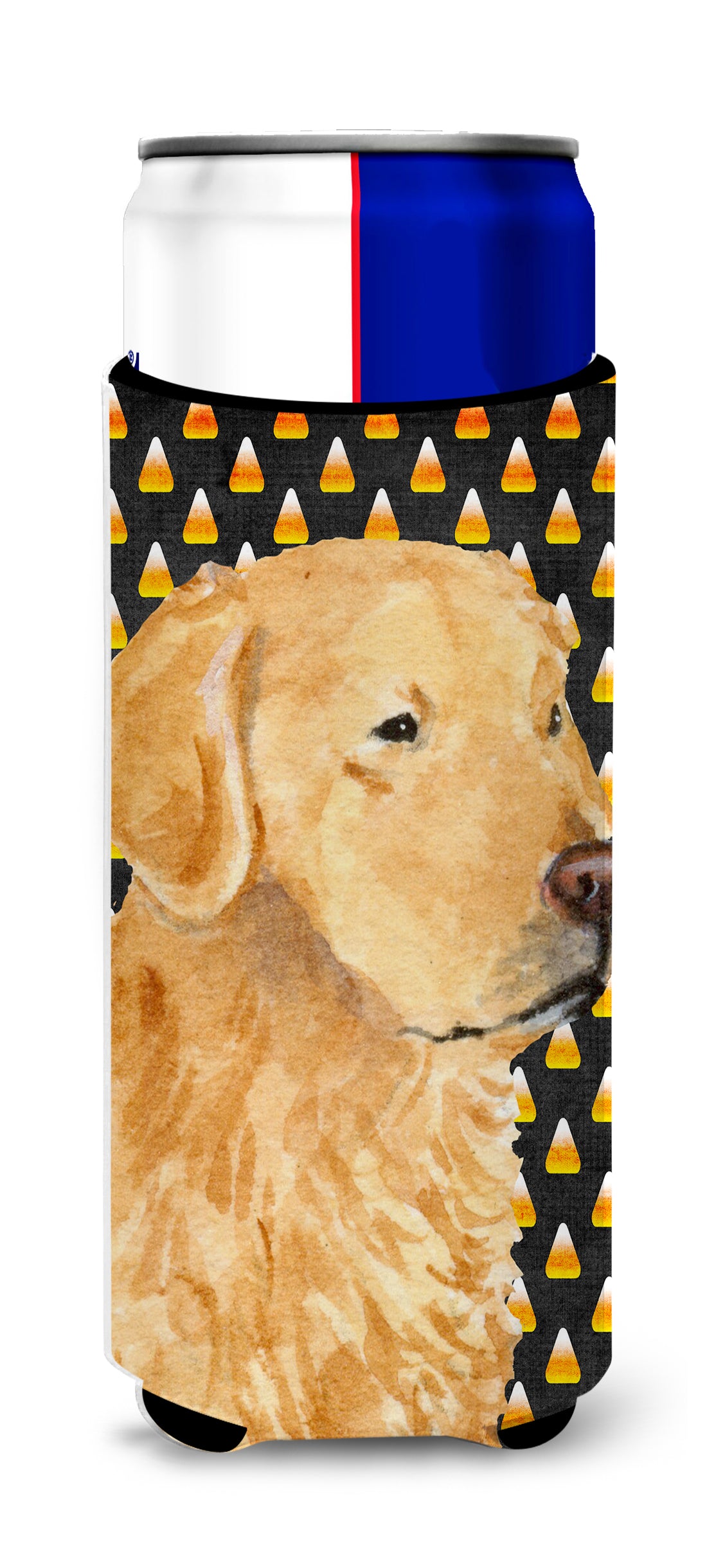 Golden Retriever Candy Corn Halloween Portrait Ultra Beverage Insulators for slim cans SS4269MUK.