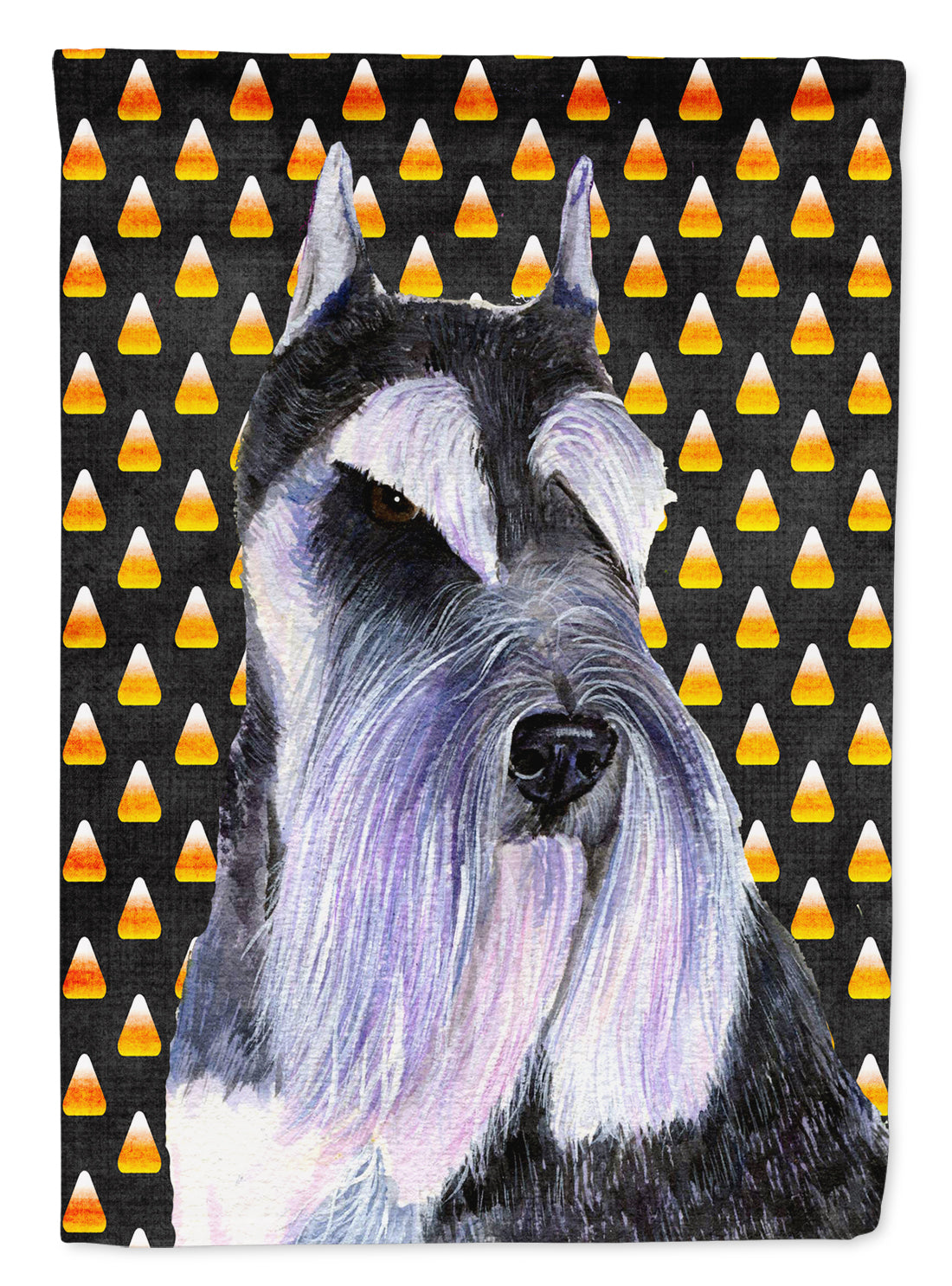 Schnauzer Candy Corn Halloween Portrait Flag Canvas House Size  the-store.com.