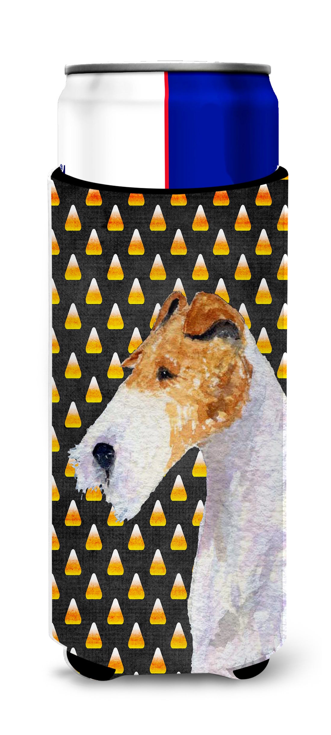 Fox Terrier Candy Corn Halloween Portrait Ultra Beverage Insulators for slim cans SS4271MUK.