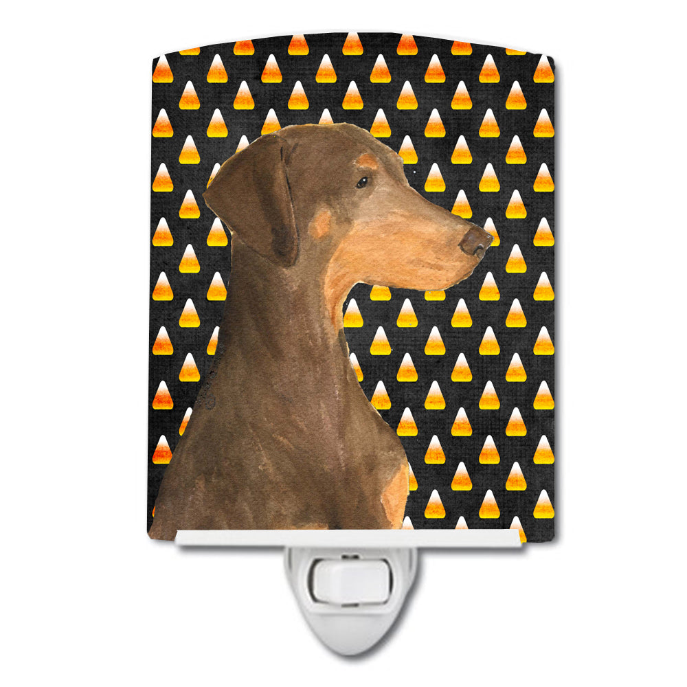 Doberman Candy Corn Halloween Portrait Ceramic Night Light SS4272CNL - the-store.com