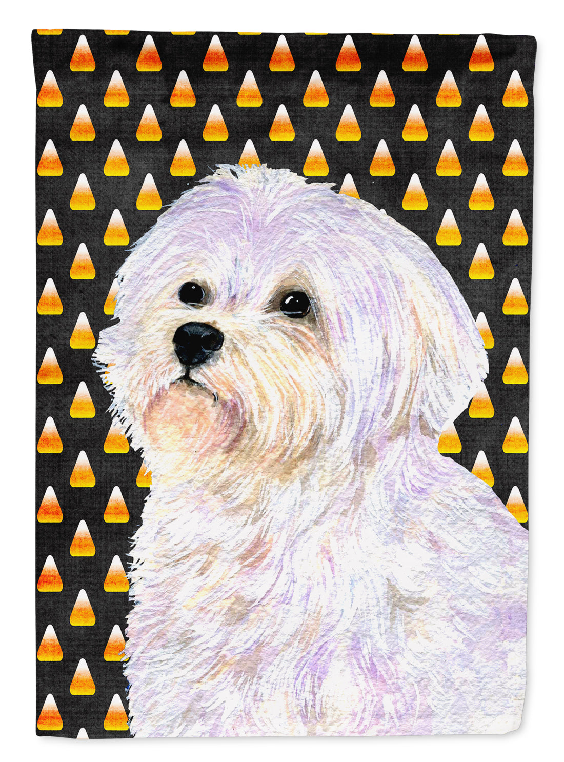 Maltese Candy Corn Halloween Portrait Flag Canvas House Size  the-store.com.