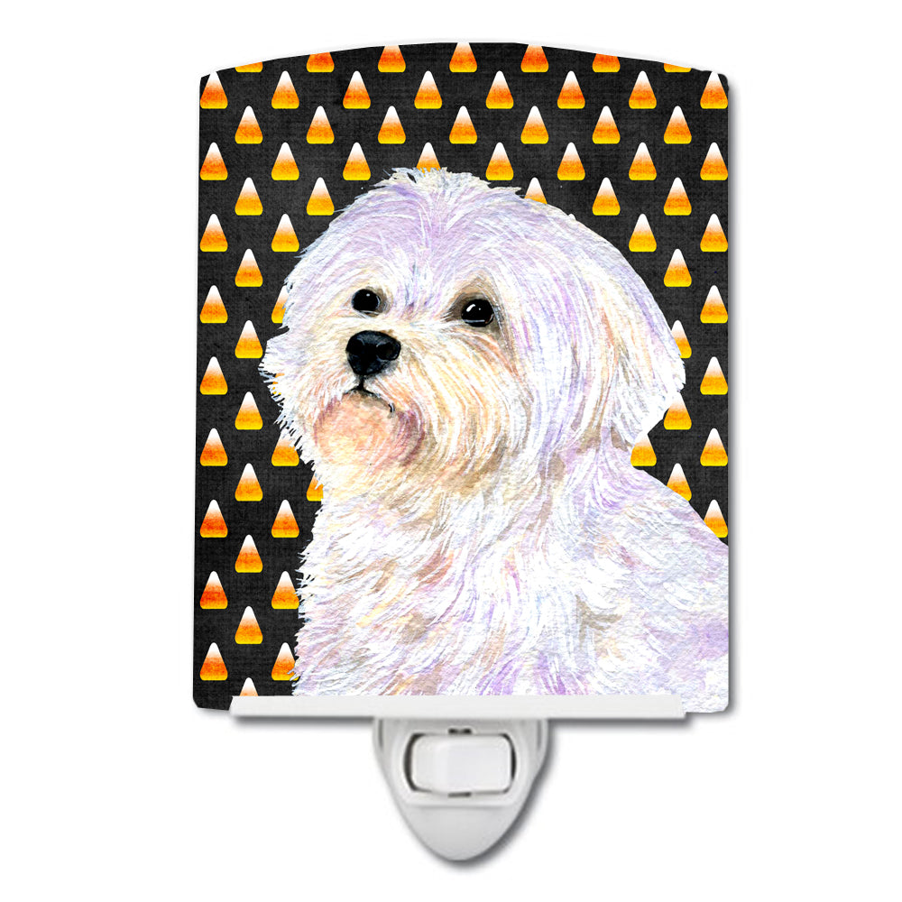 Maltese Candy Corn Halloween Portrait Ceramic Night Light SS4274CNL - the-store.com