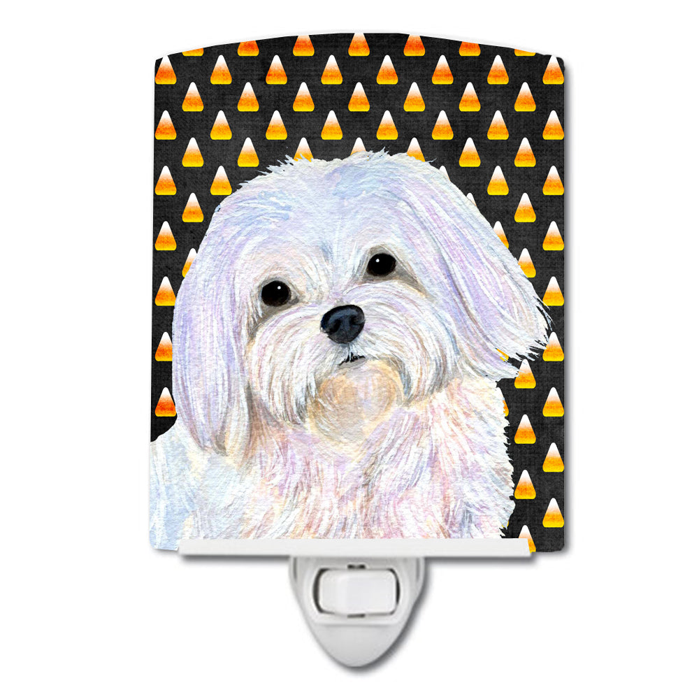 Maltese Candy Corn Halloween Portrait Ceramic Night Light SS4275CNL - the-store.com