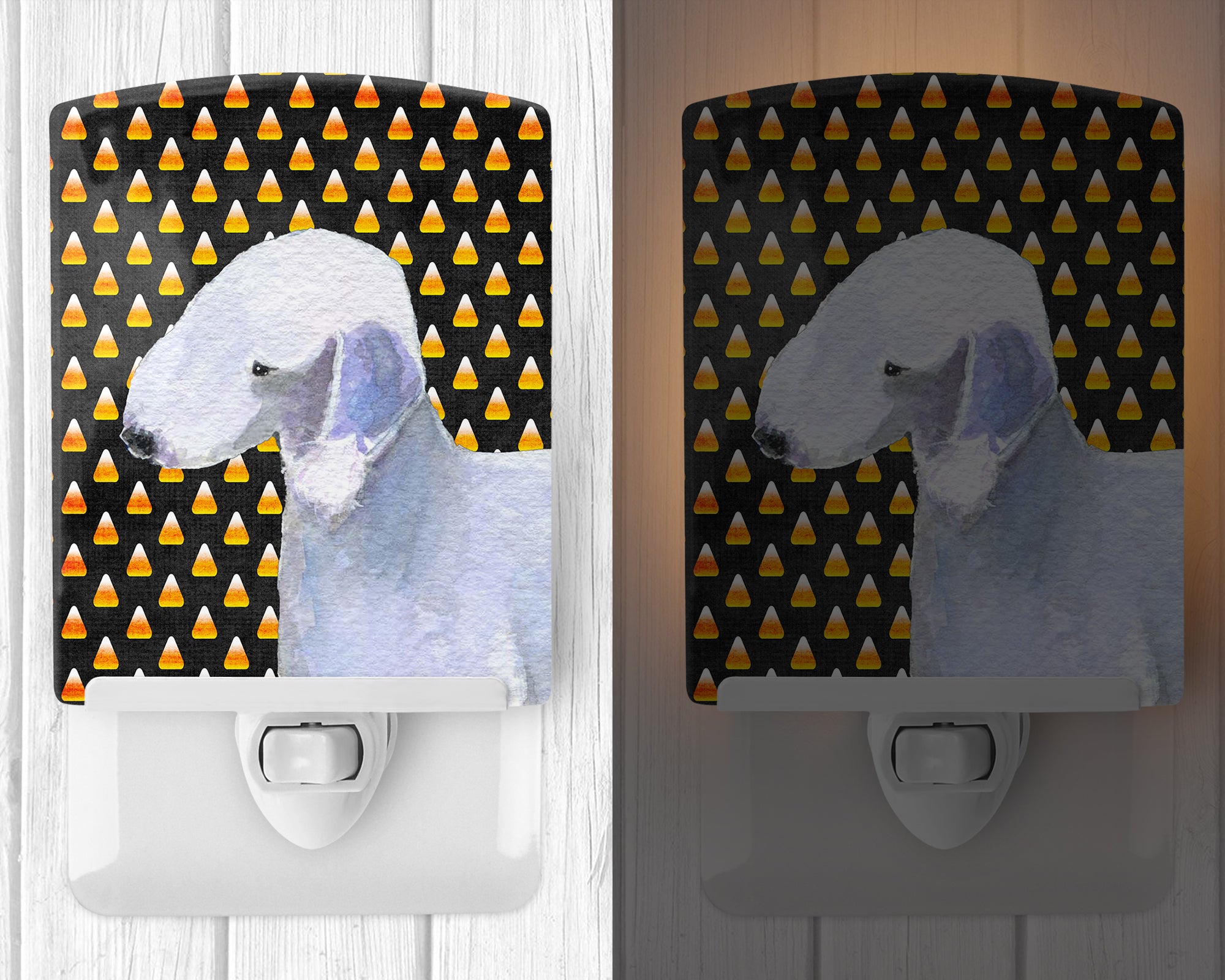 Bedlington Terrier Candy Corn Halloween Portrait Ceramic Night Light SS4276CNL - the-store.com