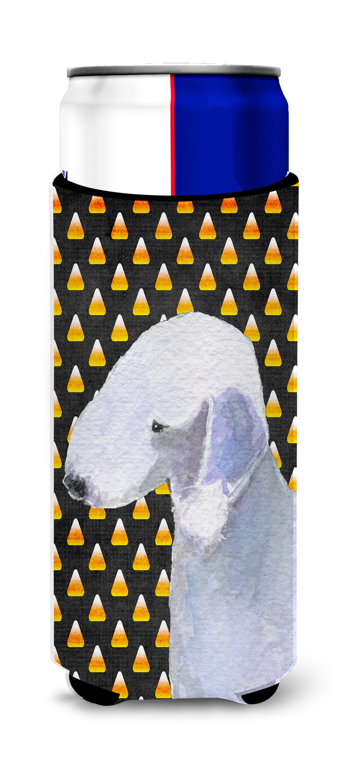 Bedlington Terrier Candy Corn Halloween Portrait Ultra Beverage Insulators for slim cans SS4276MUK.