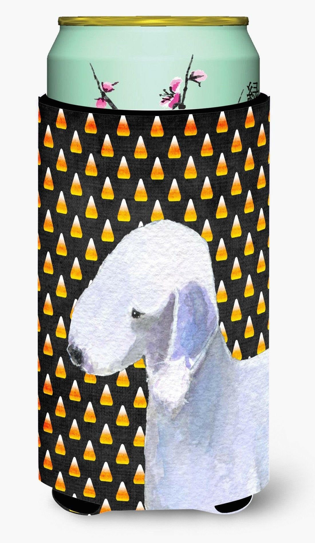 Bedlington Terrier Candy Corn Halloween Portrait  Tall Boy Beverage Insulator Beverage Insulator Hugger by Caroline&#39;s Treasures