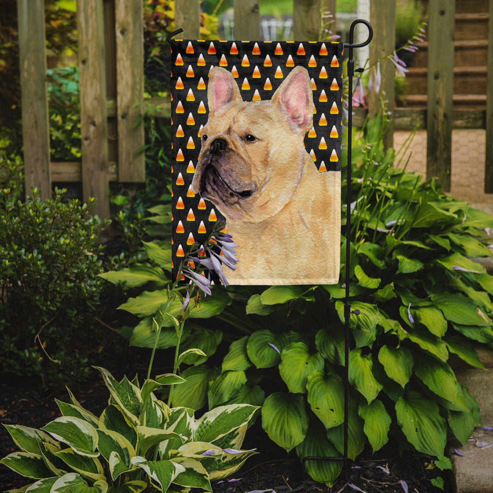 French Bulldog Candy Corn Halloween Portrait Flag Garden Size.