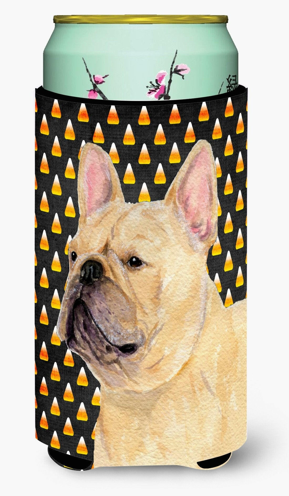 French Bulldog Candy Corn Halloween Portrait  Tall Boy Beverage Insulator Beverage Insulator Hugger by Caroline's Treasures