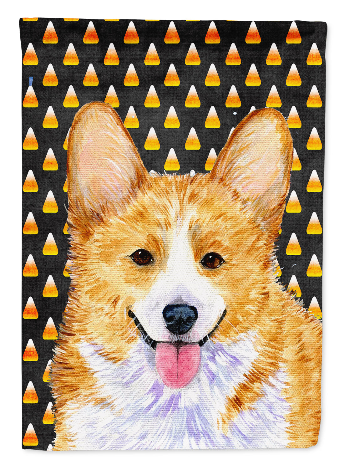 Corgi Candy Corn Halloween Portrait Flag Canvas House Size  the-store.com.