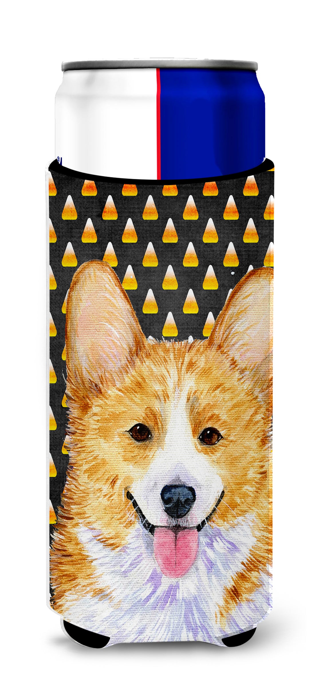 Corgi Candy Corn Halloween Portrait Ultra Beverage Insulators for slim cans SS4279MUK.