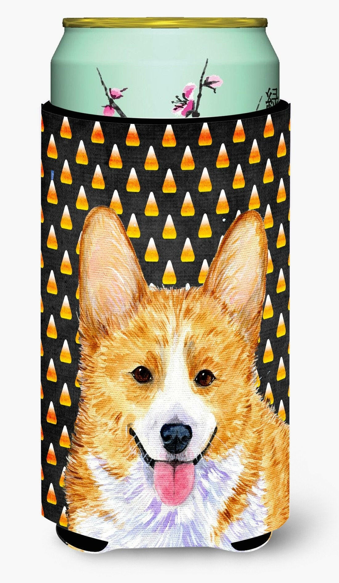 Corgi Candy Corn Halloween Portrait  Tall Boy Beverage Insulator Beverage Insulator Hugger by Caroline's Treasures